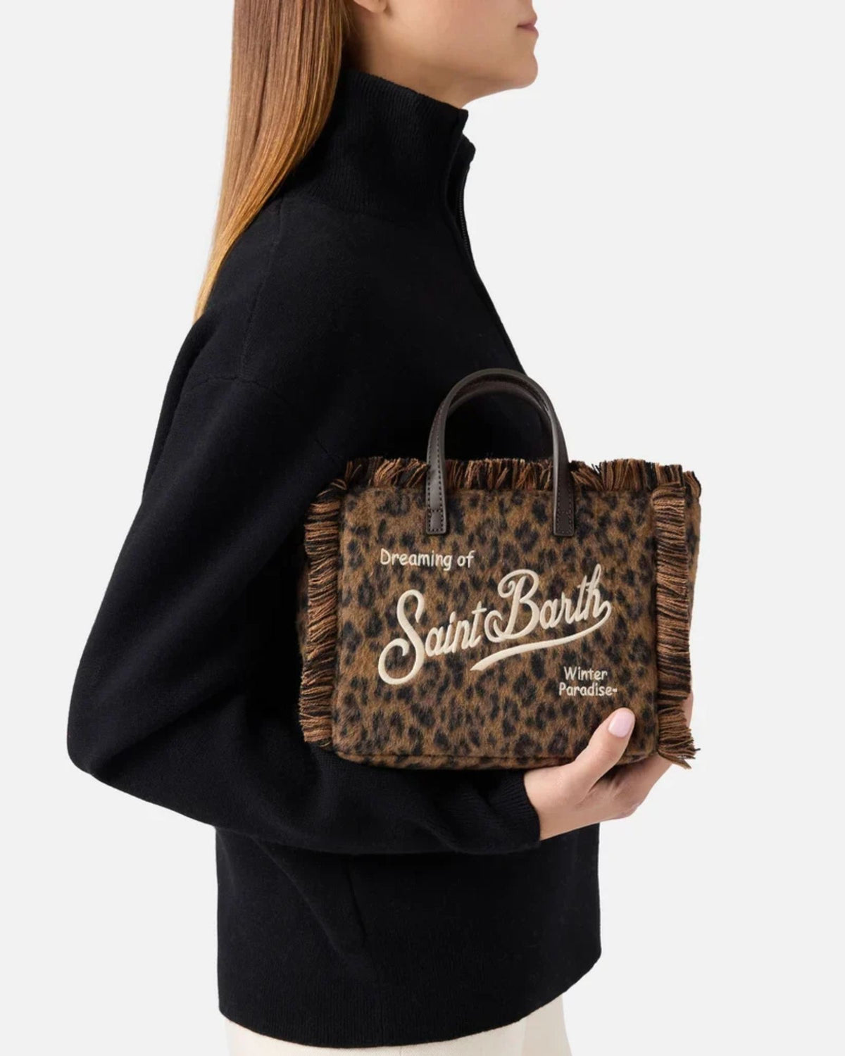 Borsa Mini Vanity Feltro Stampa Leopardato VAMI035 00212M MC2 Saint Barth 