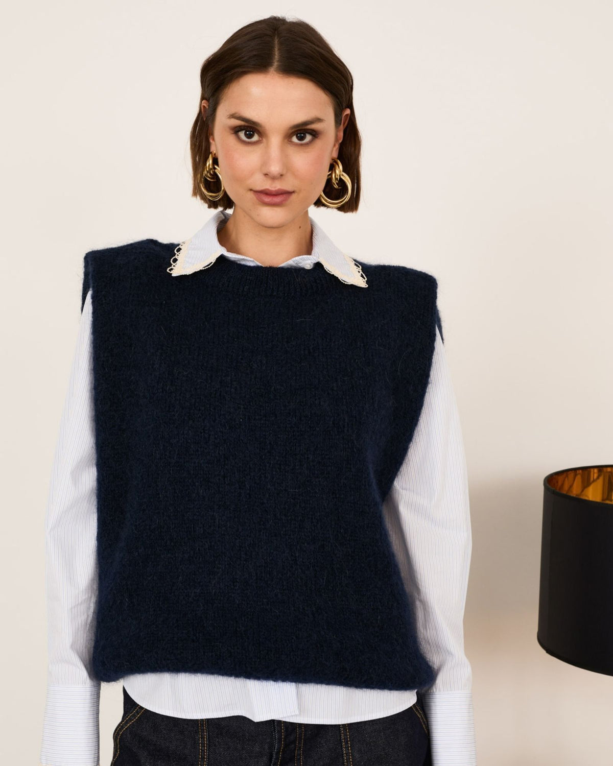 Gilet Mohair Blu C03L0035 BL Philia Loft 