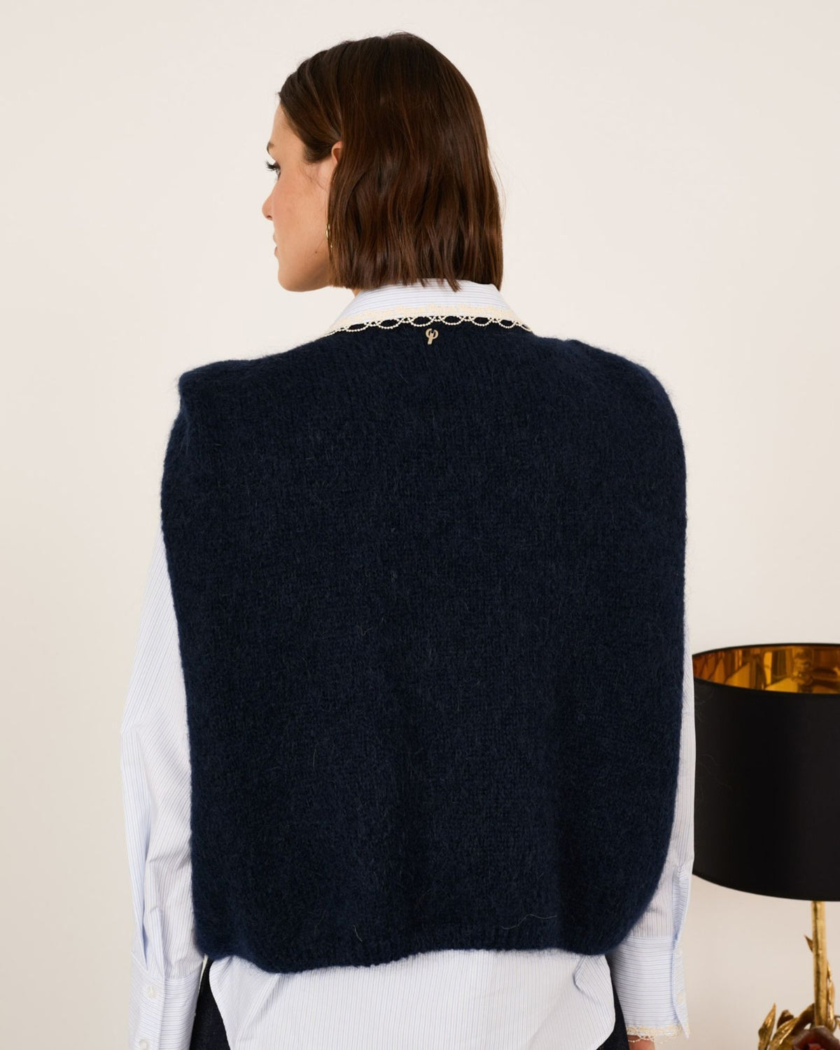 Gilet Mohair Blu C03L0035 BL Philia Loft 