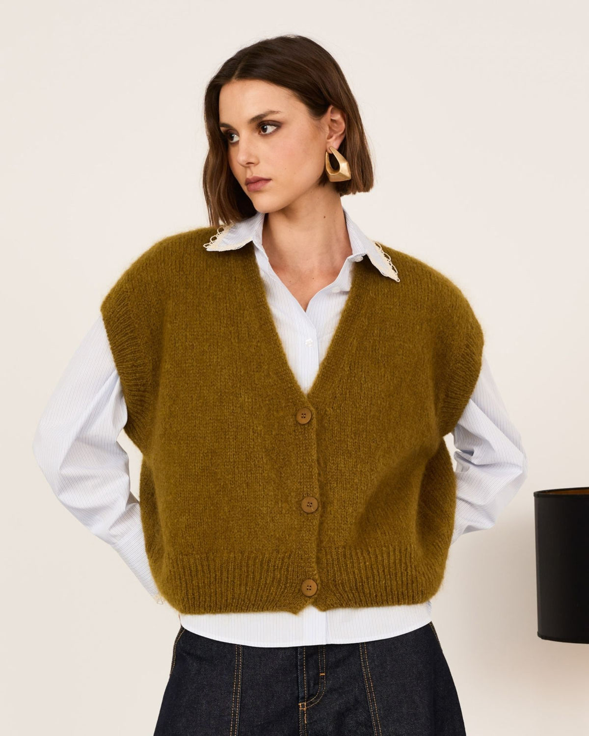 Cardigan Mohair Piombo C03L0036 PI Philia Loft 