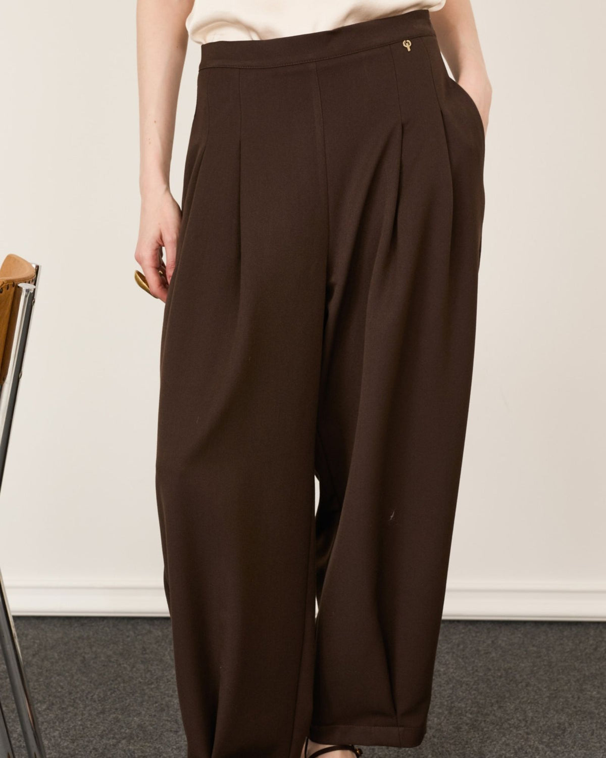 Pantaloni Pieghe Caffe' M03N0056 CF Philia Loft 