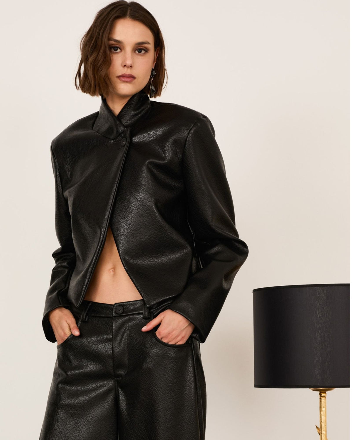 Giacca Ecopelle Nero V03A0290 NE Philia Loft 