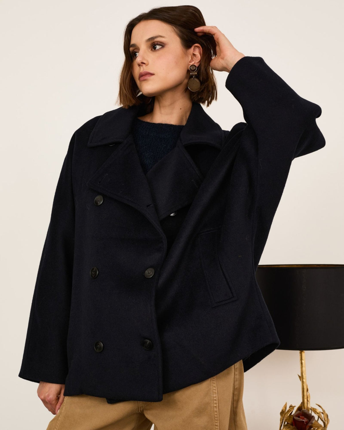 Cappotto Corto Blu V03V0083 BL Philia Loft 