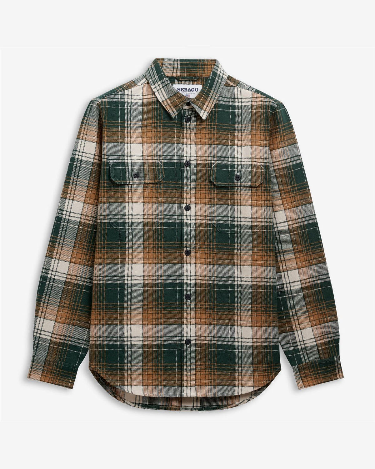 Camicia Jib Green-White Cream-Brown 78125HW A0U Sebago 