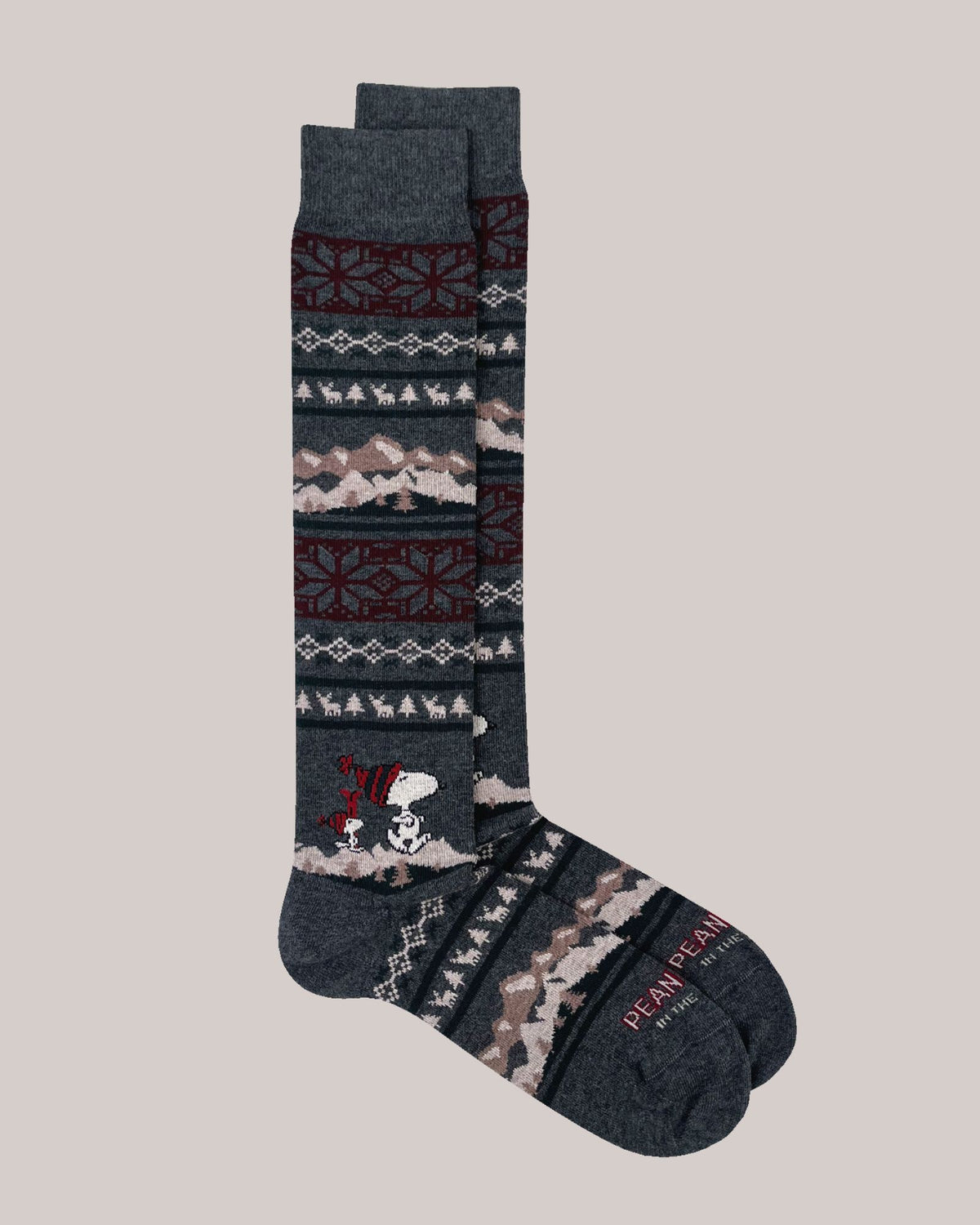 Calze Snoopy Christmas Stripes Grigio Scuro FW036 0002 Sox in the Box 