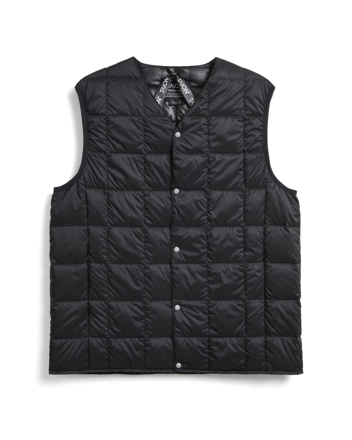 Gilet V Neck Down Black 001 BL Taion 