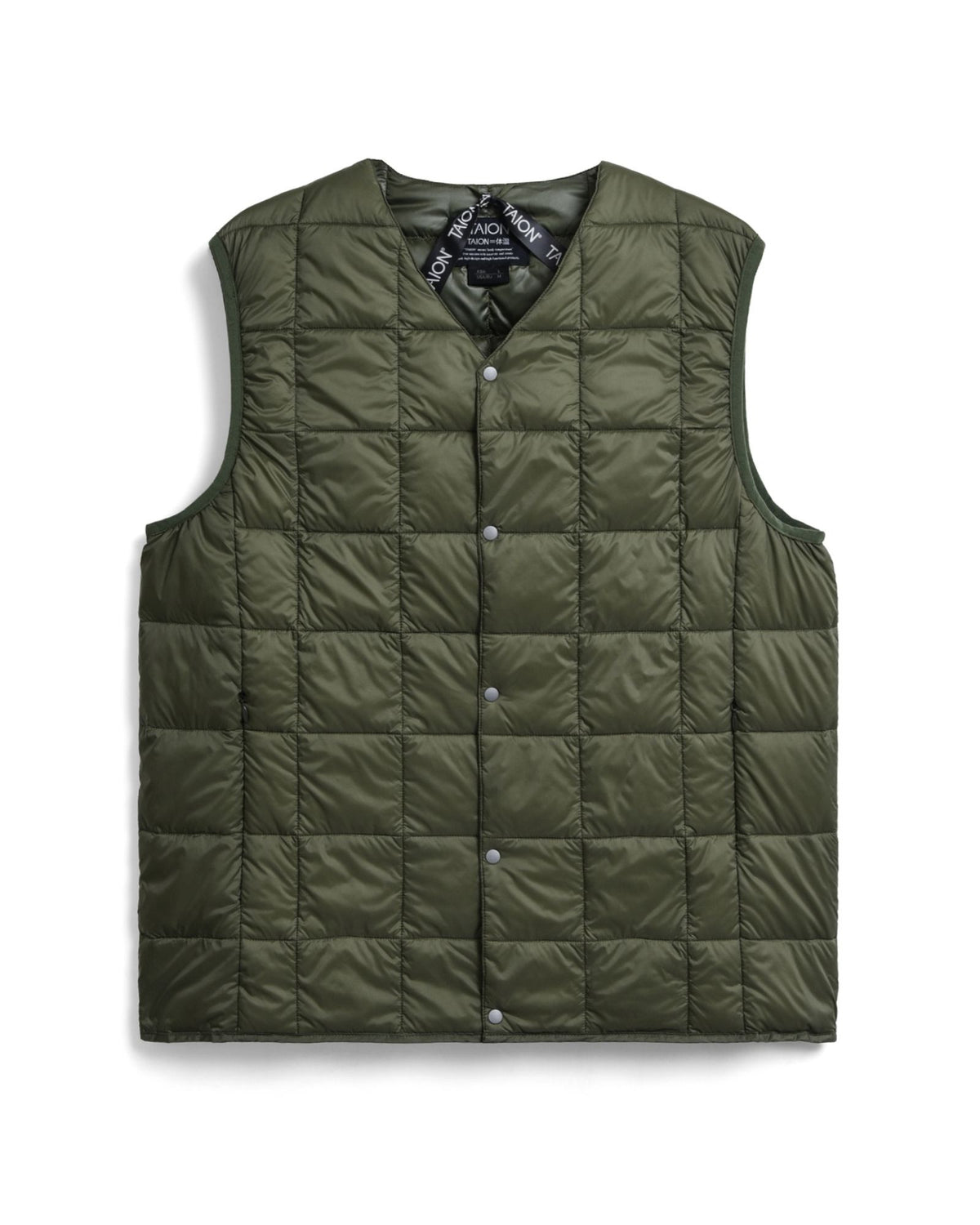 Gilet V Neck Down Dark Olive 001 D.O Taion 