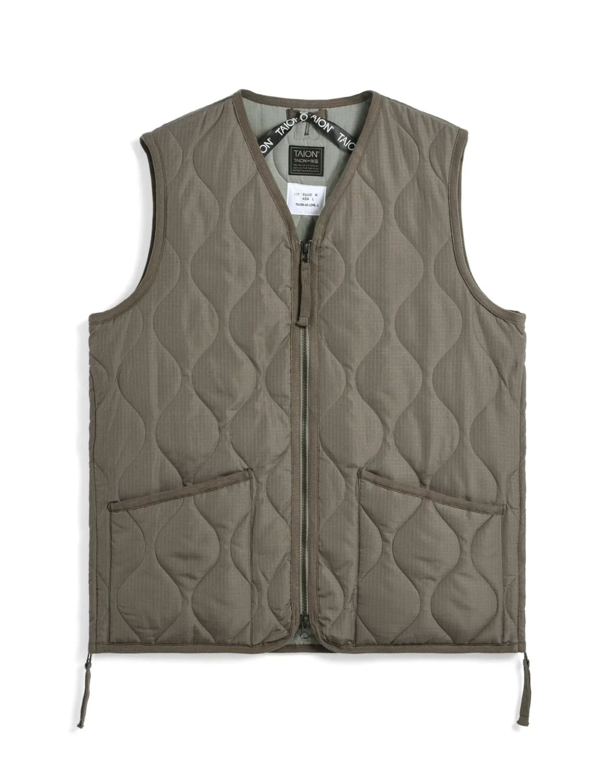 Gilet Military Zip V-Neck D. Khaki 001ZML-1 D.K Taion 
