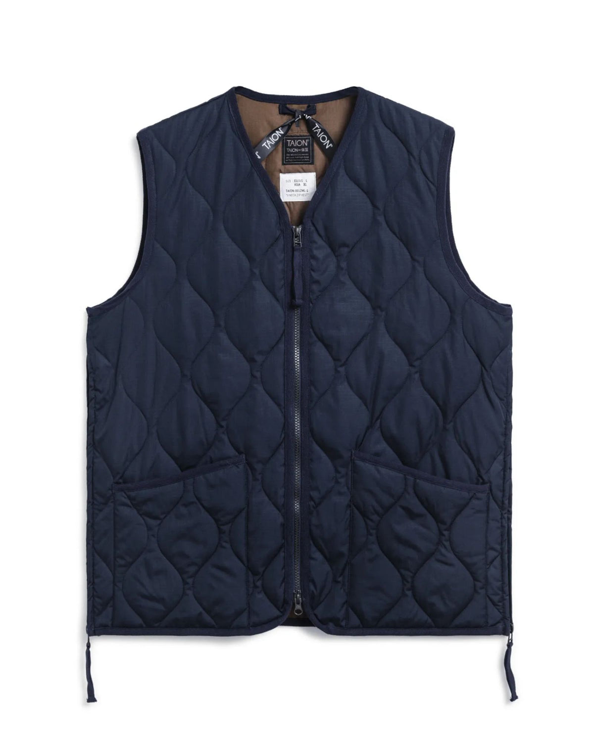 Gilet Piumino Military Zip V-Neck D. Navy 001ZML-1 D.N Taion 