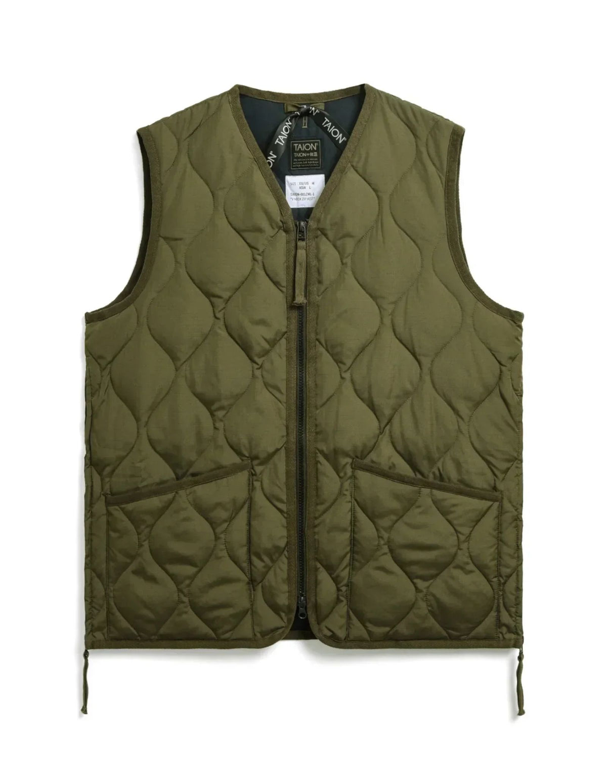 Gilet Piumino Military Zip V-Neck D. Olive 001ZML-1 D.O Taion 