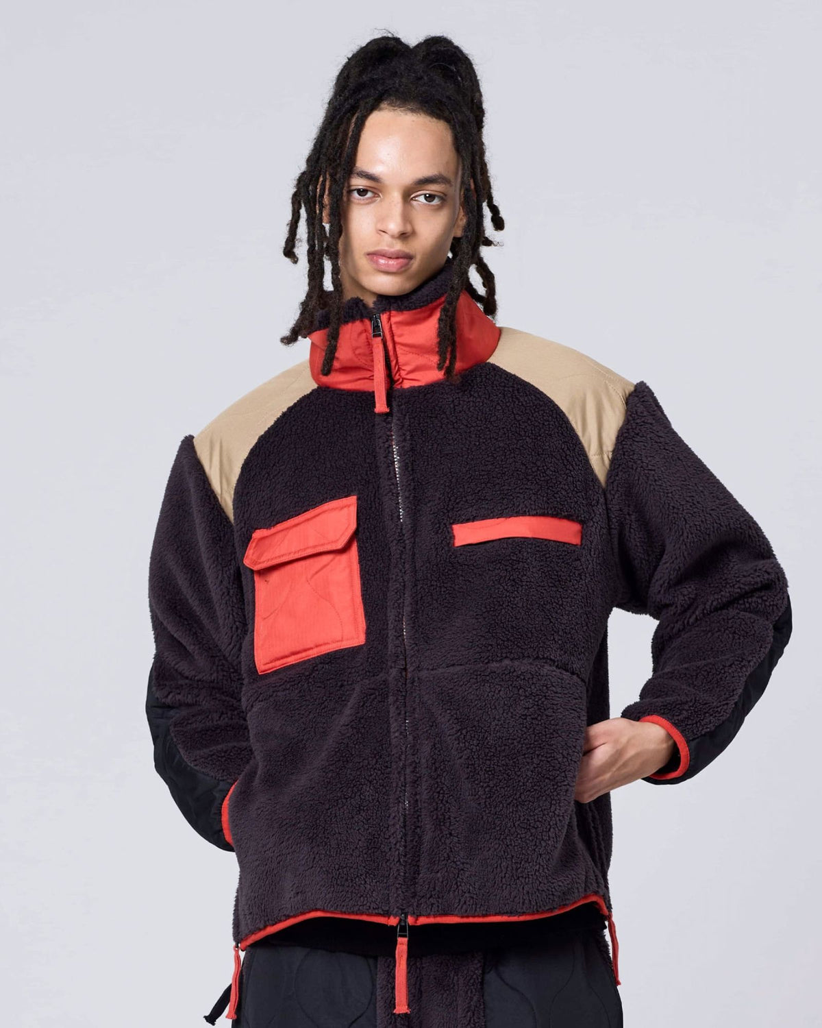 Giacca Military High Neck Pile-Fleece Choco Crazy 102LV3NDML-1 CC Taion 
