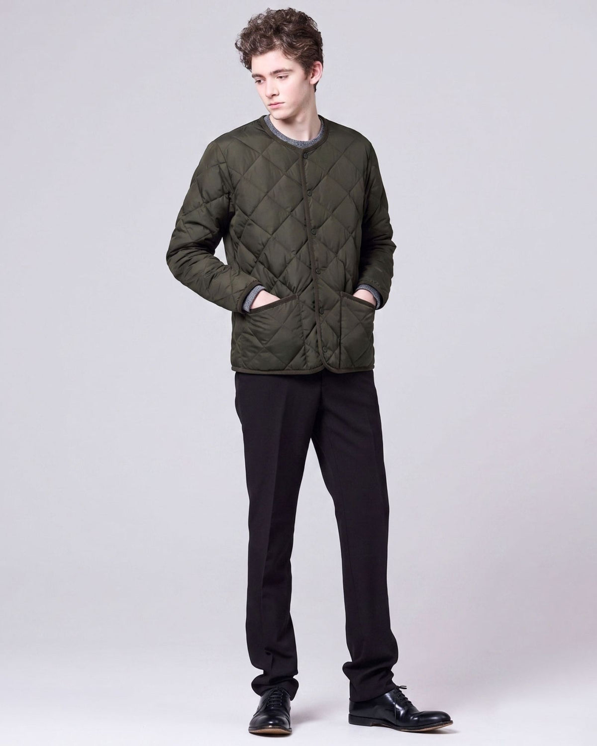 Giacca Piping Crew Neck Dark Olive 104CI-RL D.O Taion 