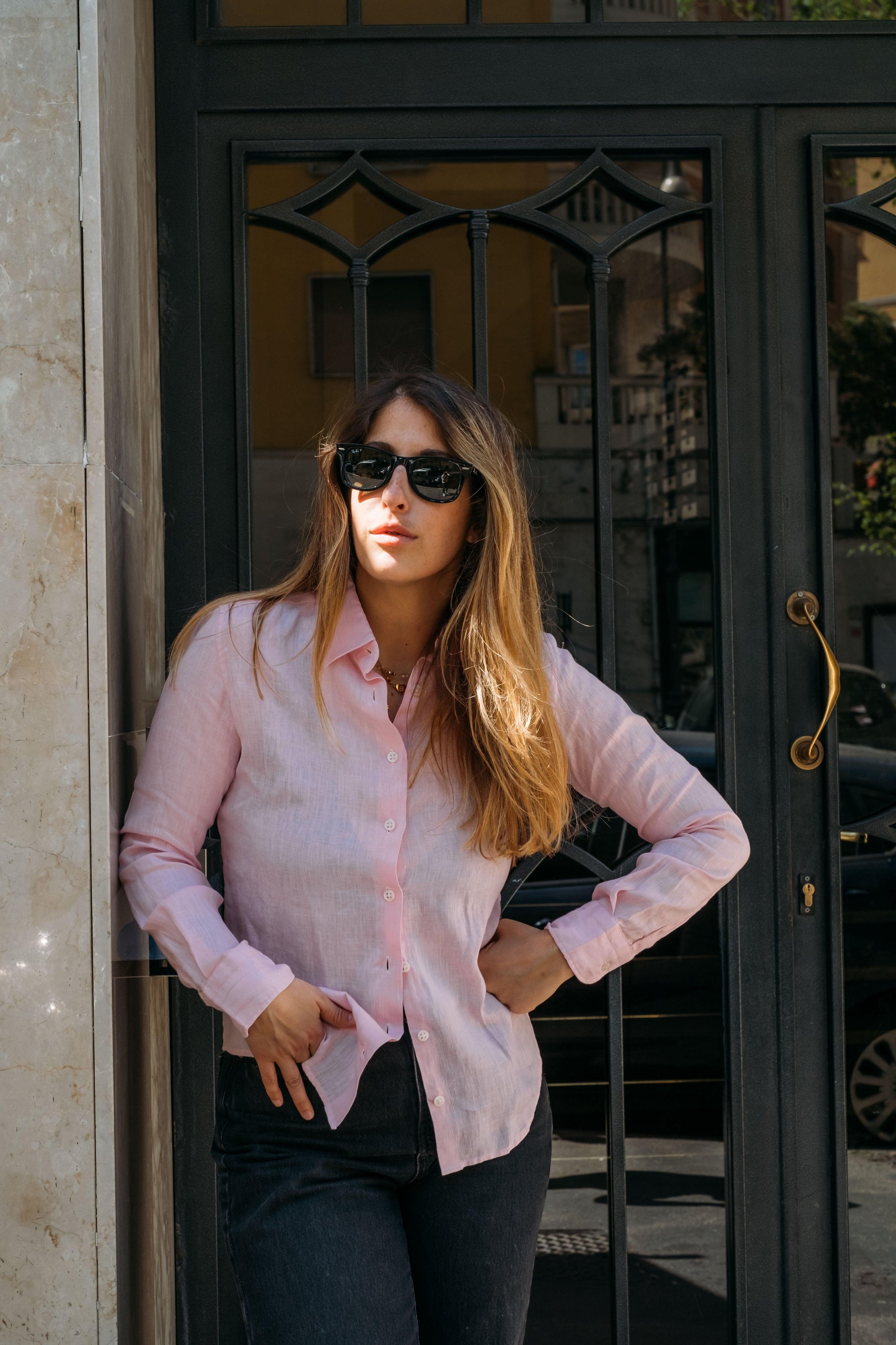 Camicia in Lino Rosa - Gaffi Store 1966 Roma