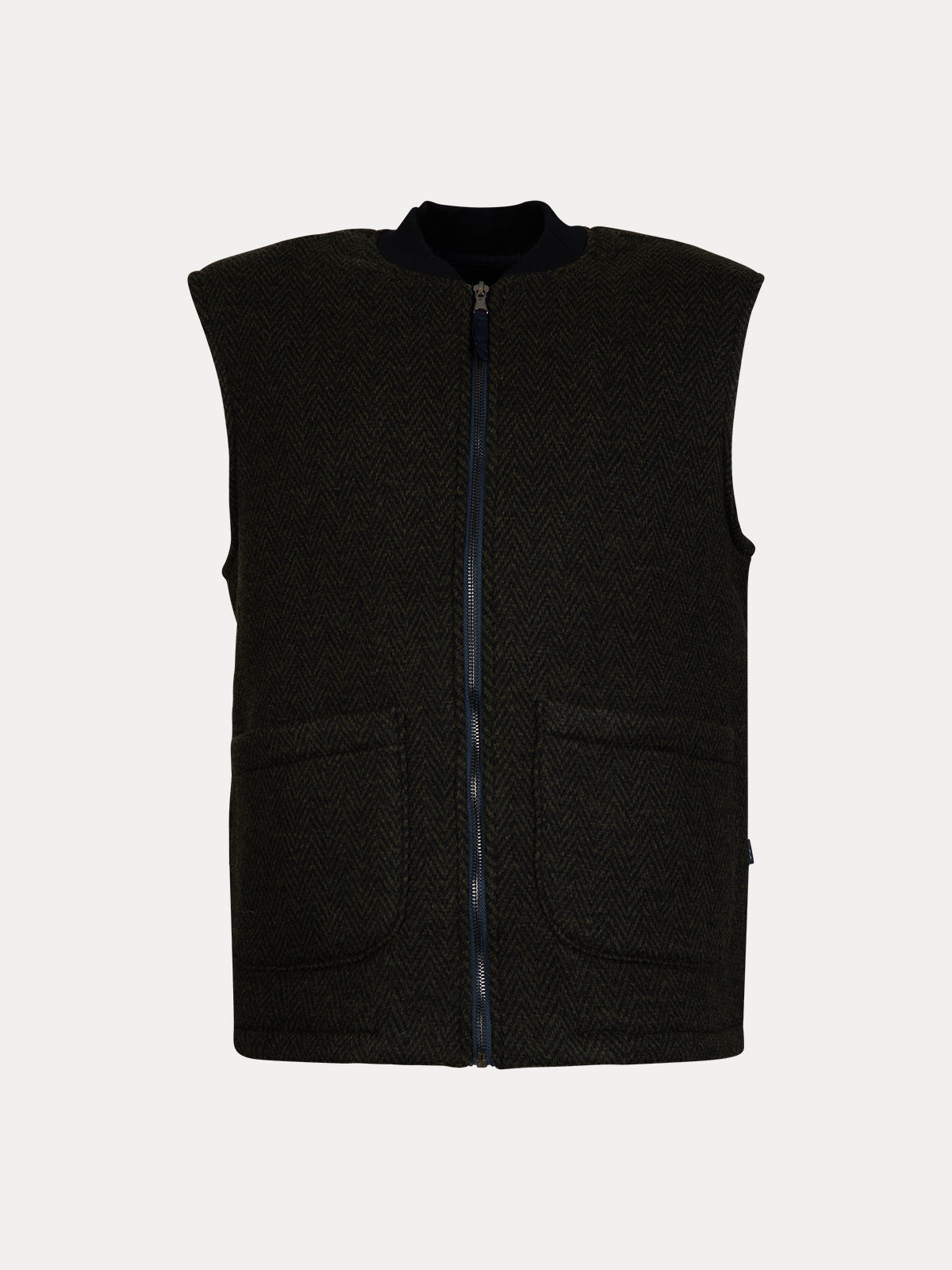 GAFFISTORE GILET MISTO LANA CON TASCONI GREEN IMPURE