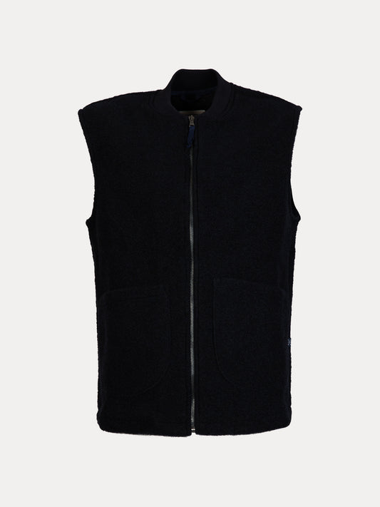 GAFFISTORE GILET MISTO LANA CON TASCONI NAVY IMPURE