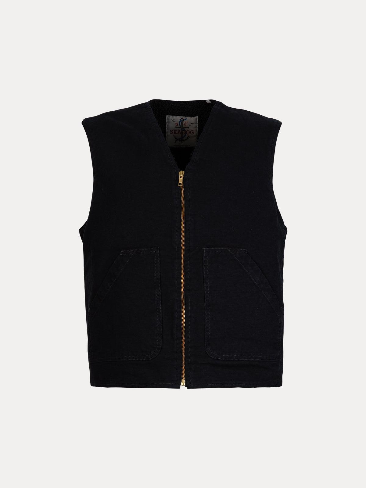 GAFFISTORE VEST IN CANVAS SHERPA BLU NAVY SEADOG