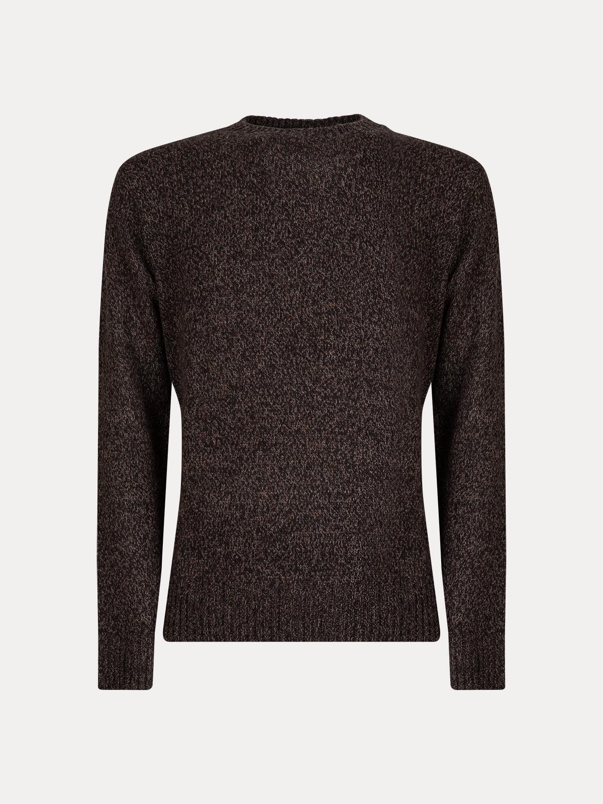 GAFFISTORE PULLOVER GIROCOLLO IN MOULINE' BROWN IMPURE