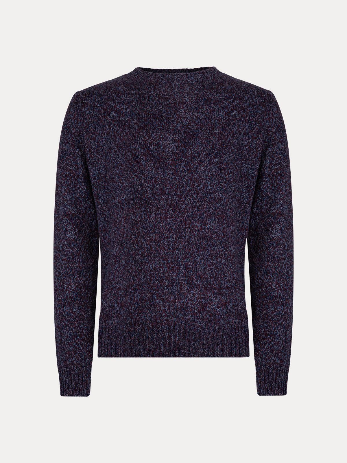 GAFFISTORE PULLOVER GIROCOLLO IN MOULINE' PURPLE IMPURE