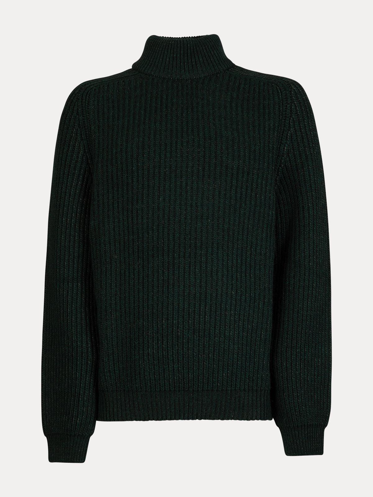 GAFFISTORE RONI HIGH COLLAR SWEATER KOMBU GREEN EDWIN