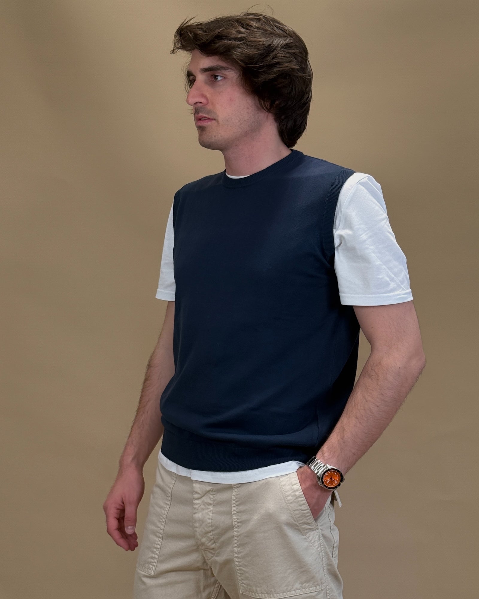 Gilet in Filo MA7440BLU BLU Gaffi 
