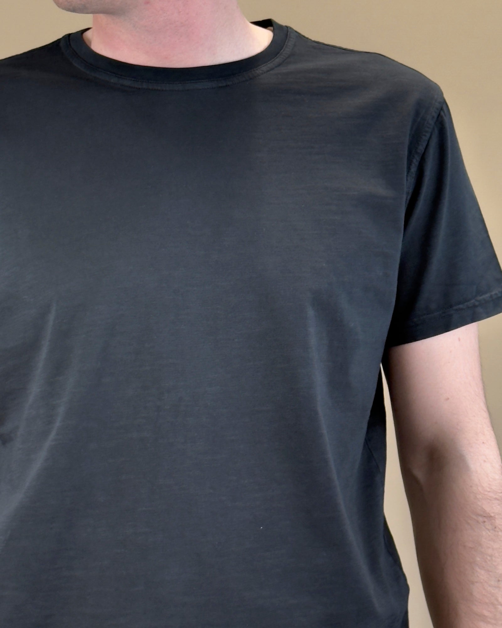 T-shirt in Cotone Fiammato Nero BLKM1009 BL Bl'ker 