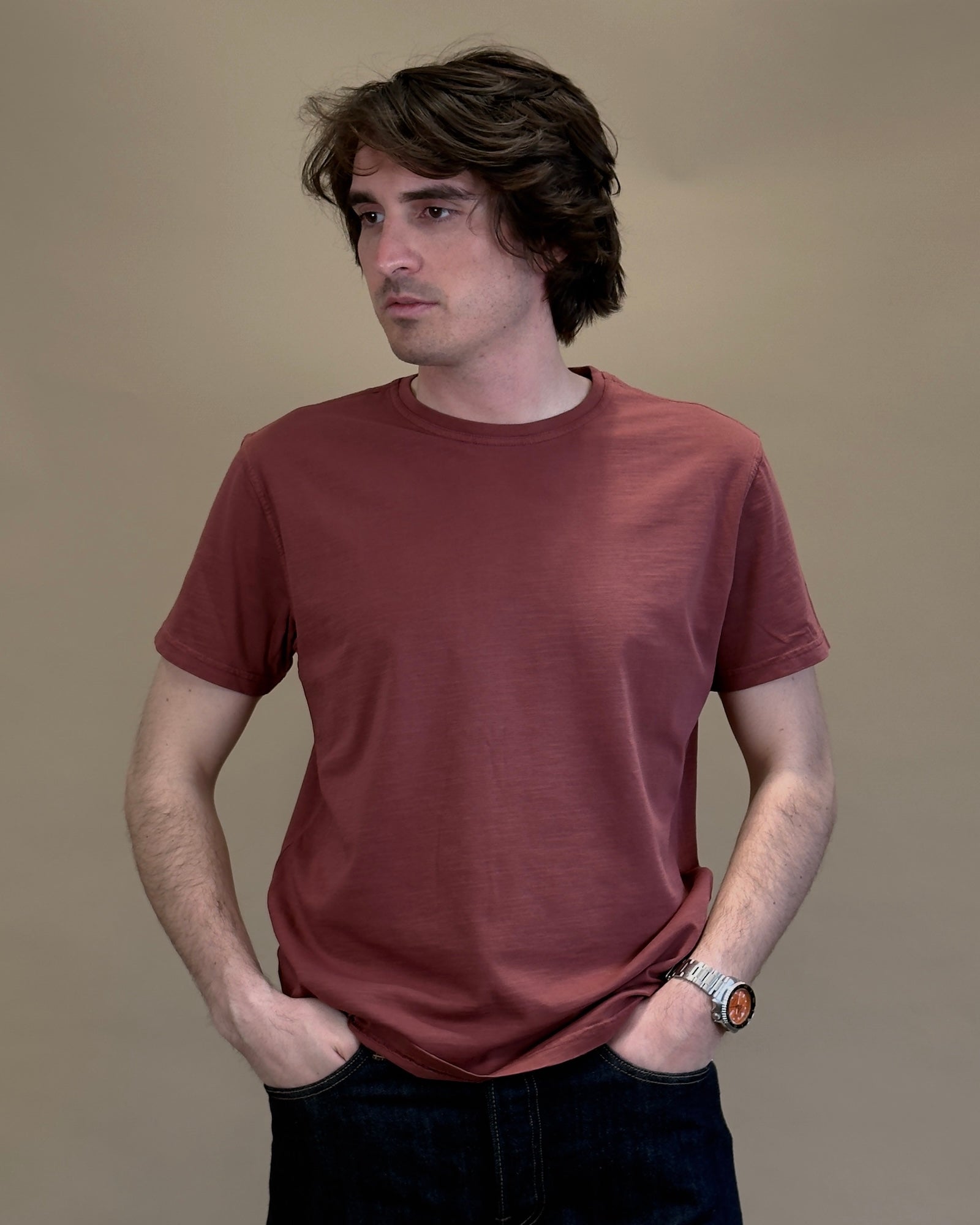 T-shirt in Cotone Fiammato Bordeaux BLKM1009 BO Bl'ker 
