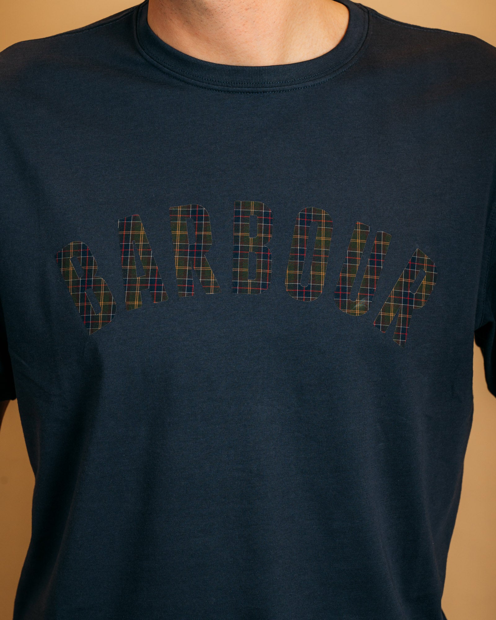 T-shirt Berwick Tartan Navy MTS1562 NY91 Barbour 