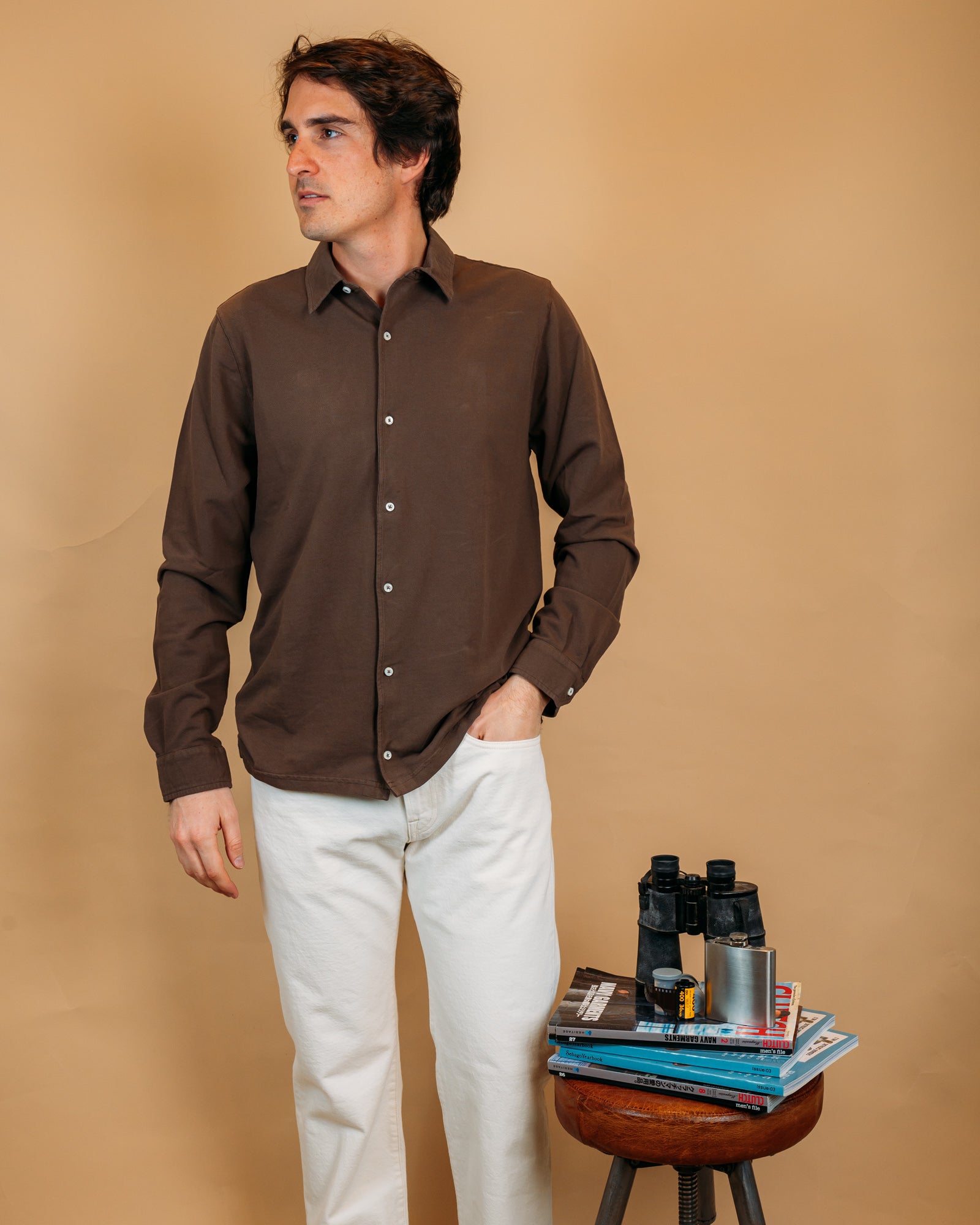 Camicia Portland Piquet Brown BLKM6502 BR Bl'ker 