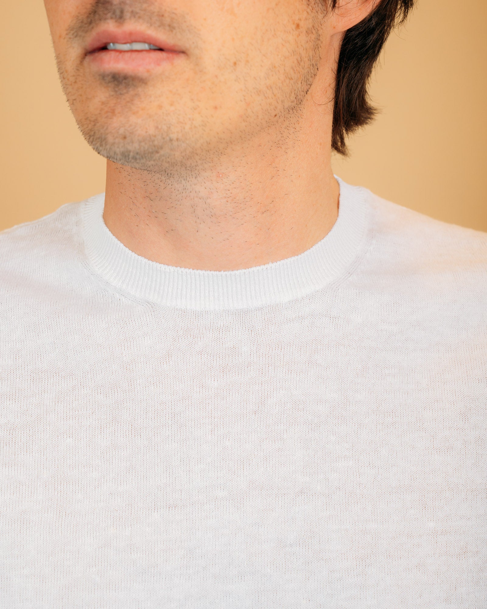 T-shirt in Lino Bianco Ottico 1461600 001 Gaffi 