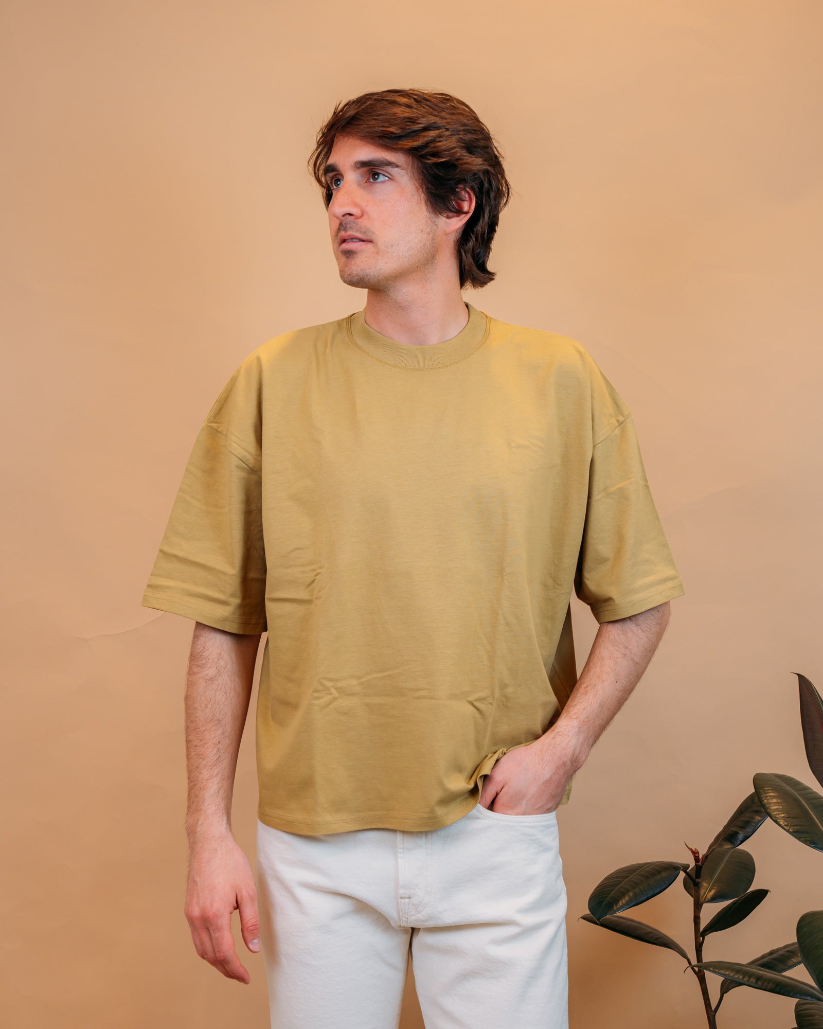 Logan Cropped Tee Faded Olive STTU258 C153 Gaffi 