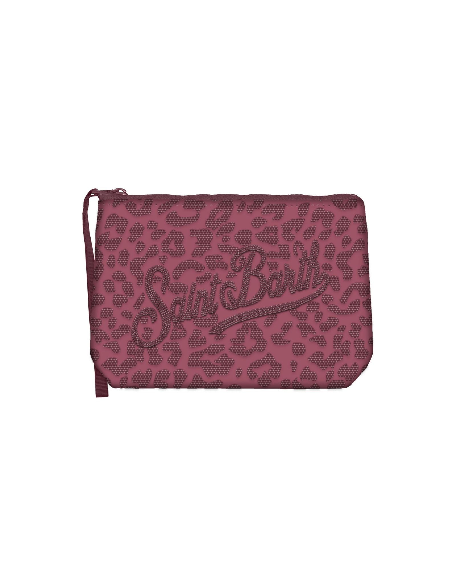 Pochette Aline Strass Leopard Bordeaux ALI0032 00269L MC2 Saint Barth 