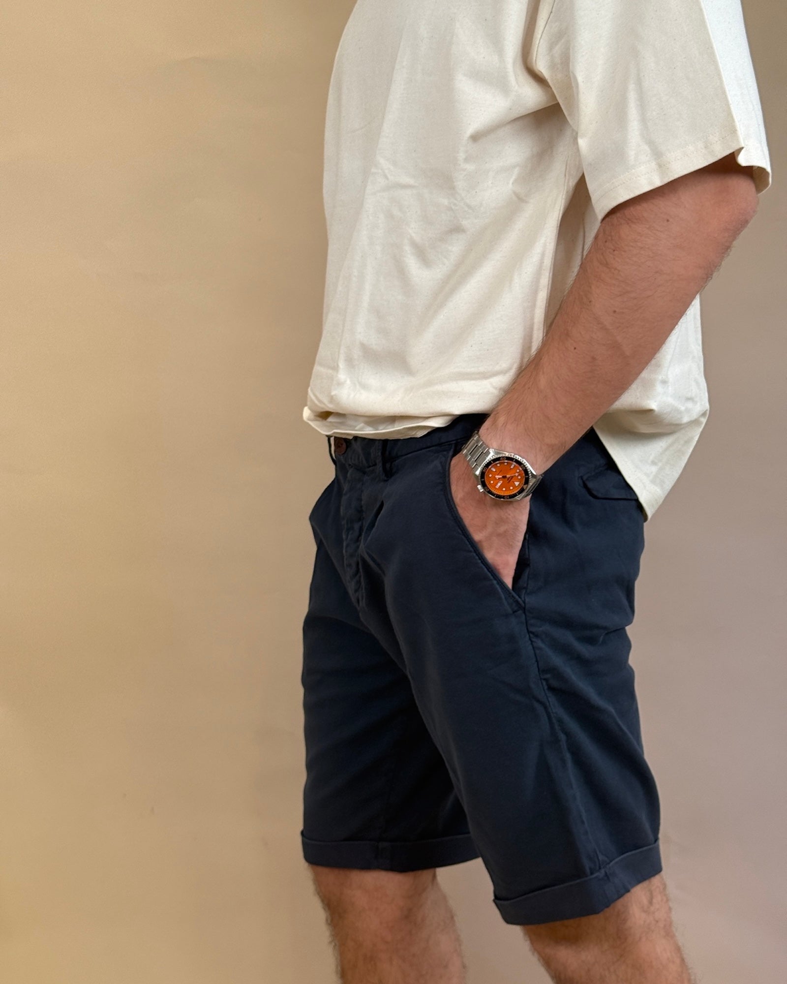 Bermuda Lino Dark Navy ARANLINO D.N Modfitters 