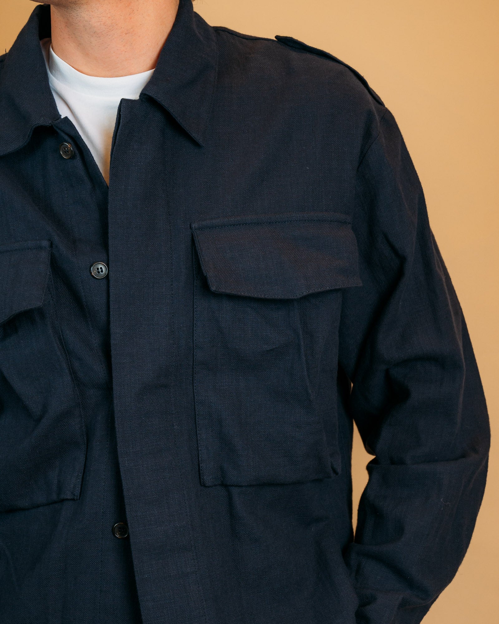 Overshirt Military Blu MILITARY BL Wooden 