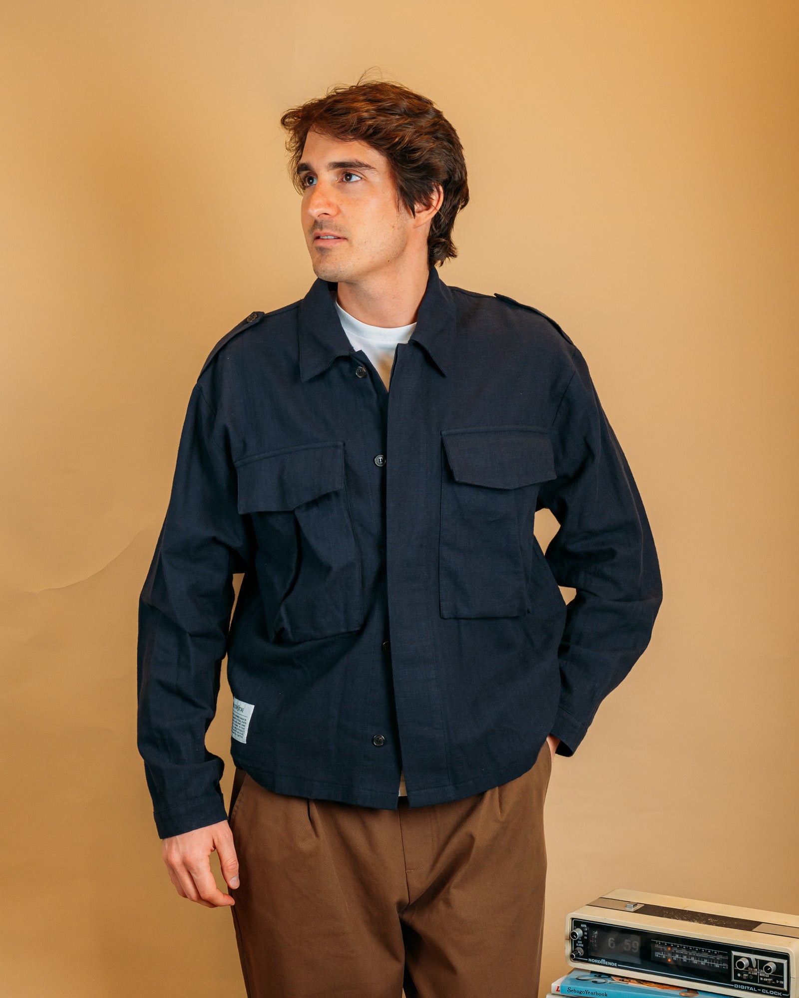 Overshirt Military Blu MILITARY BL Wooden 