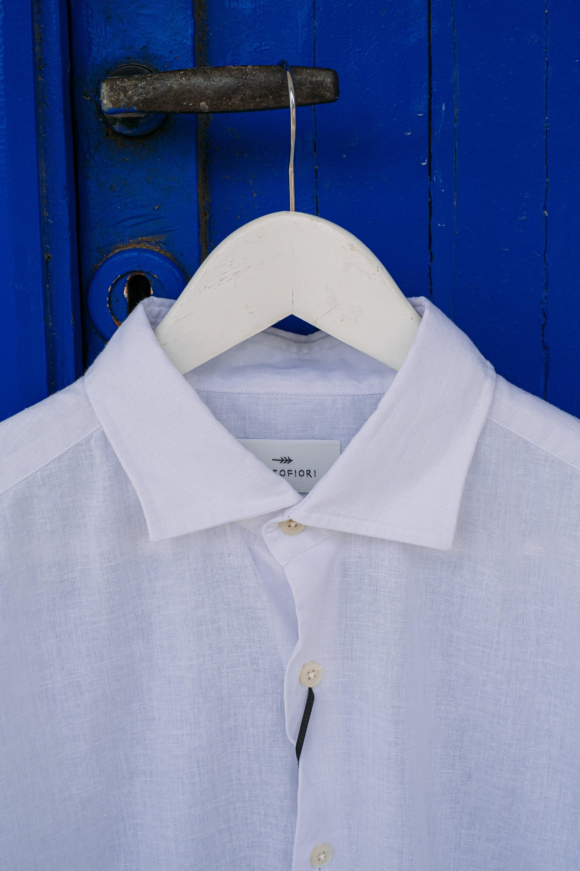 Gaffi Store 1966 Camicia Misto Lino Bianco Portofiori