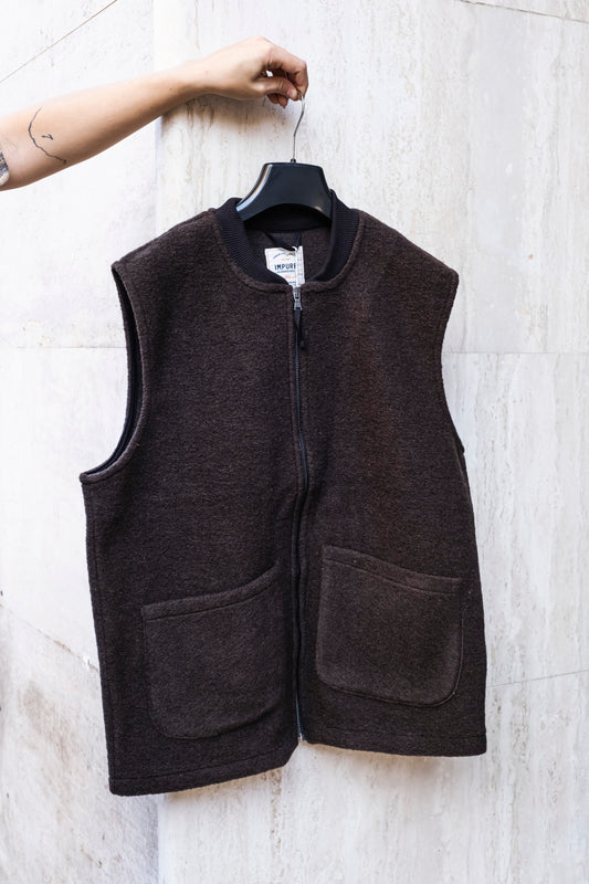 brown-impure-ai24-gilet-mixed-boiled-wool