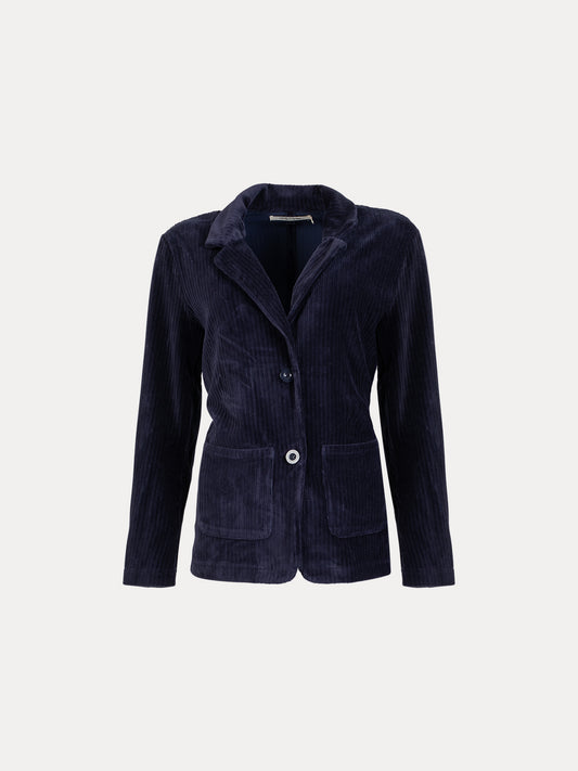 GAFFISTORE BLAZER VELLUTO A COSTE ELASTICIZZATO NAVY NICE THINGS