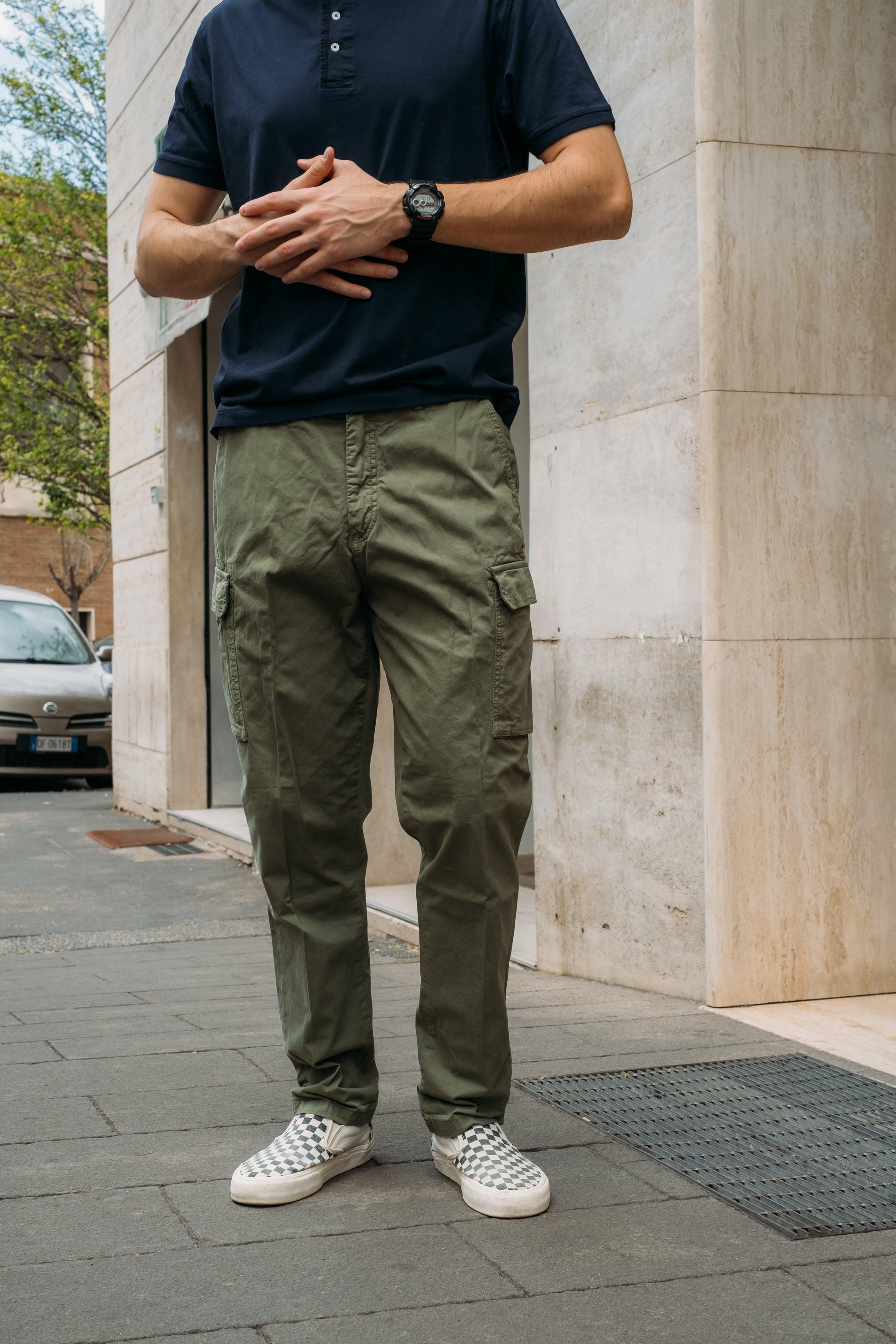 Gaffi Store 1966 Pantalone Cargo Over Army Green Clark