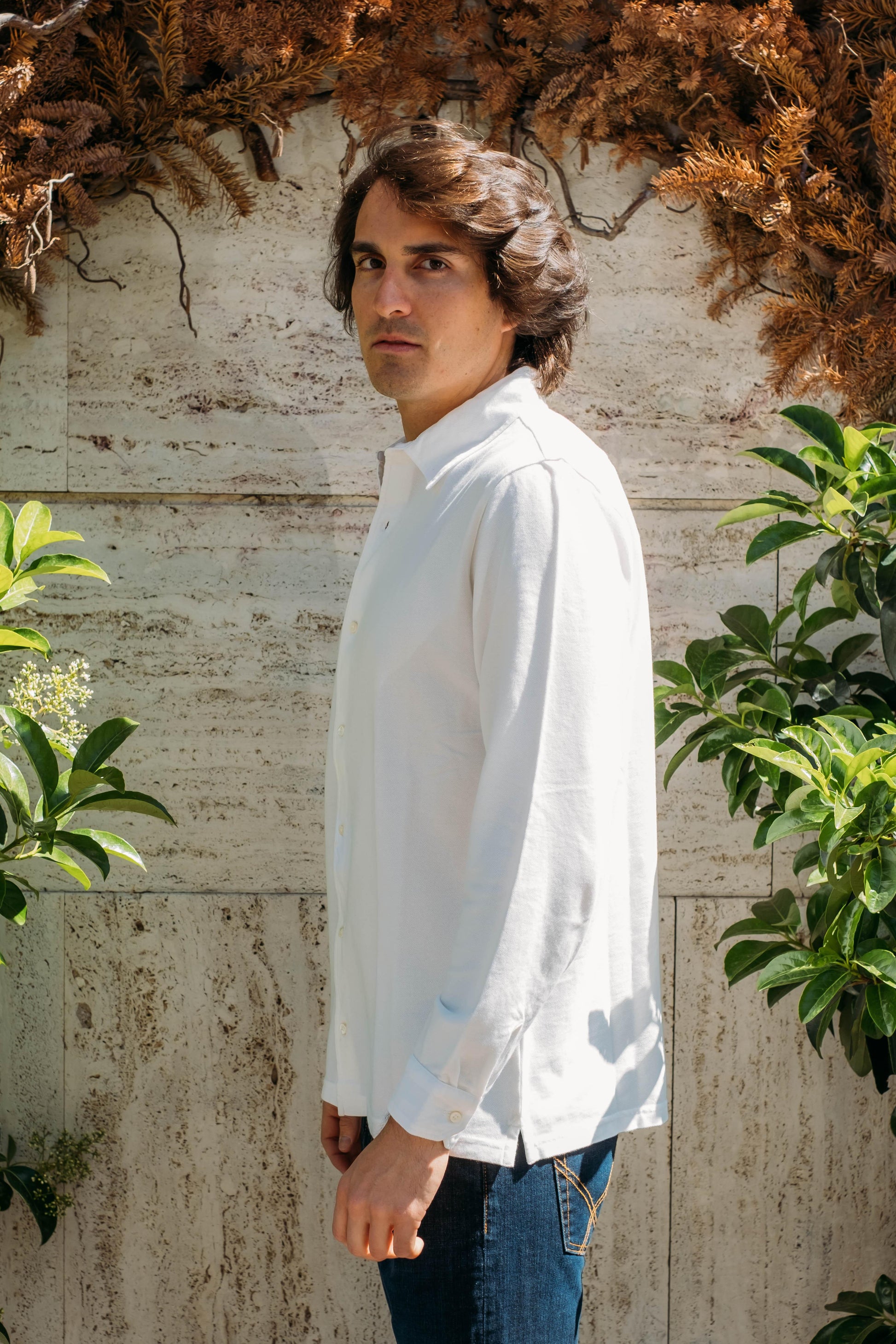 Gaffi Store 1966 Camicia in Piquet Bianco