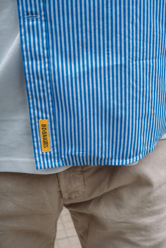 Gaffi Store 1966 Camicia Bradford in Cotone Mille Righe Blu B.D. Baggies