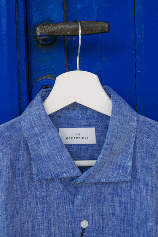 Gaffi Store 1966 Camicia in Lino Blu Denim Portofiori