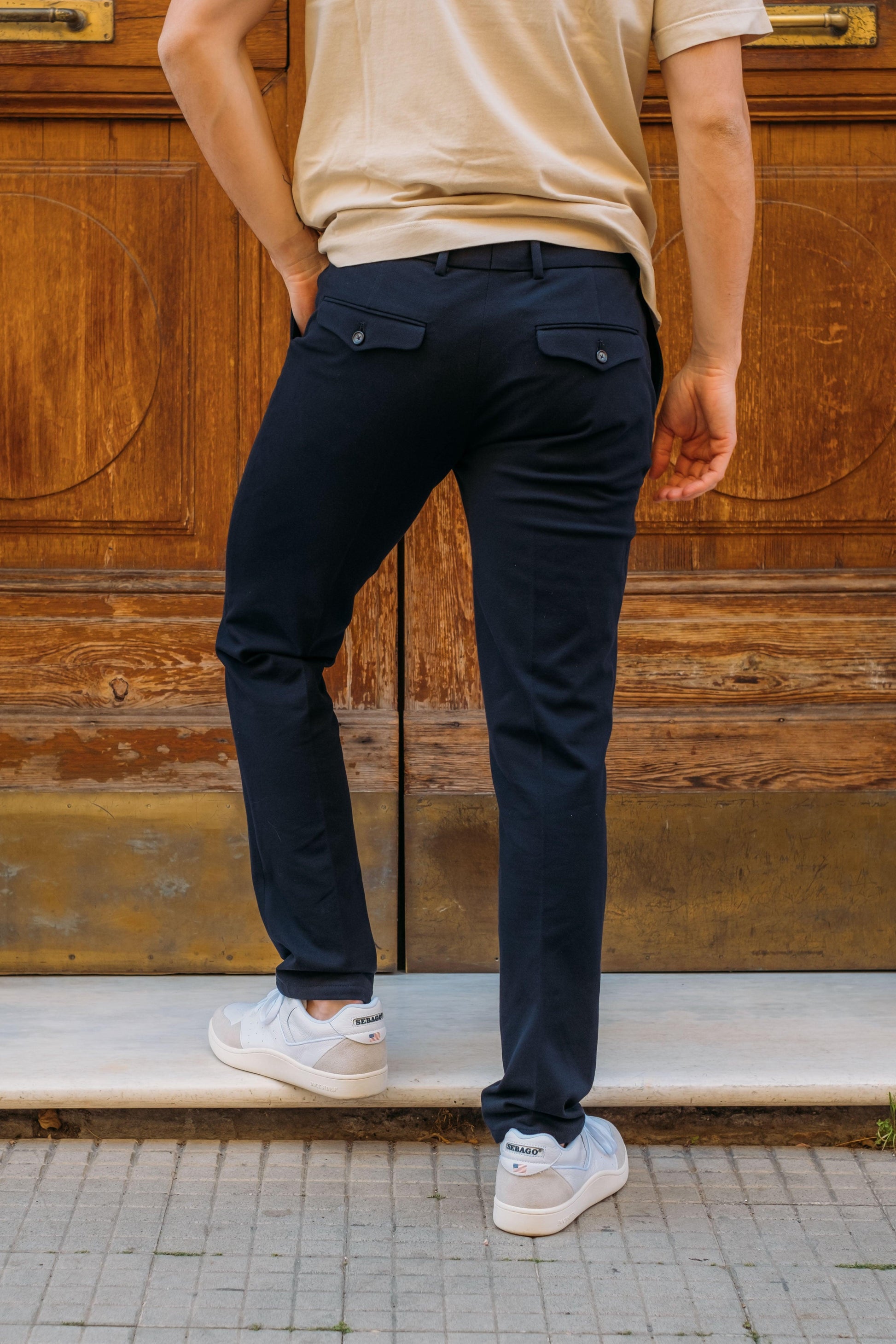 Gaffi Store 1966 Pantalone In Piquet Blu Navy Circolo 1901