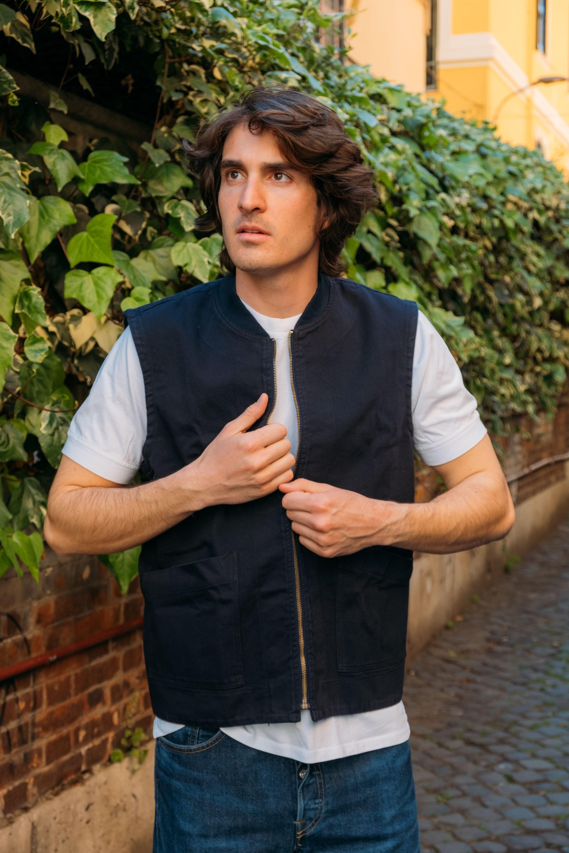 Gaffi Store 1966 Vest in Cotone Blu Seadog