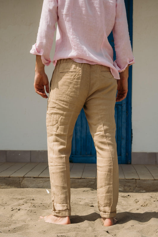 Gaffi Store 1966 Pantalone Lewis Khaki in Lino Clark