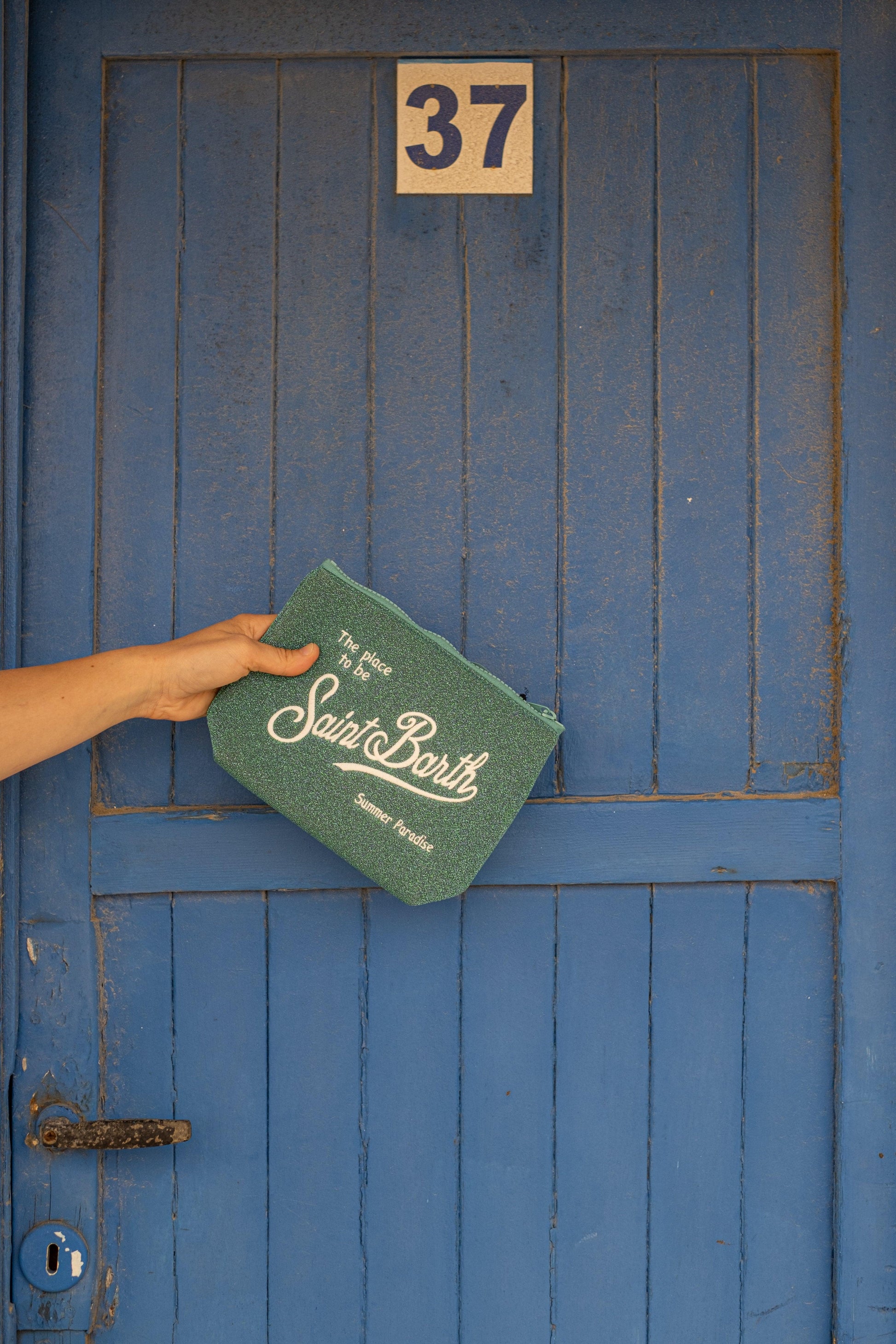 Gaffi Store 1966 Pochette Aline Lurex Green Mc2 Saint Barth