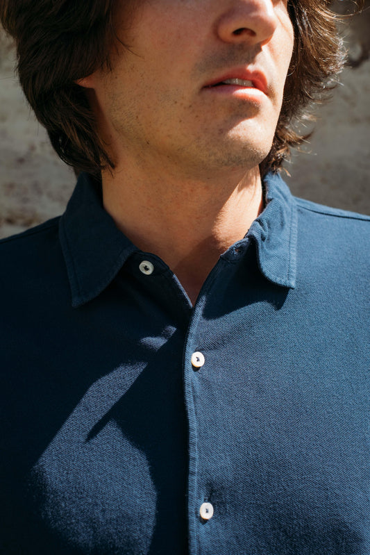 Gaffi Store 1966 Camicia in Piquet Navy Bl'ker