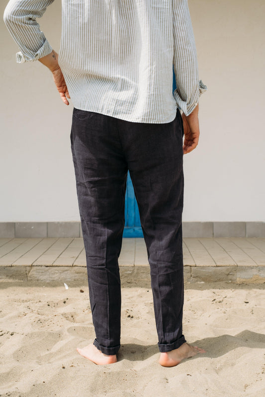 Gaffi Store 1966 Relaxed Pants Lewis Navy in Lino Clark