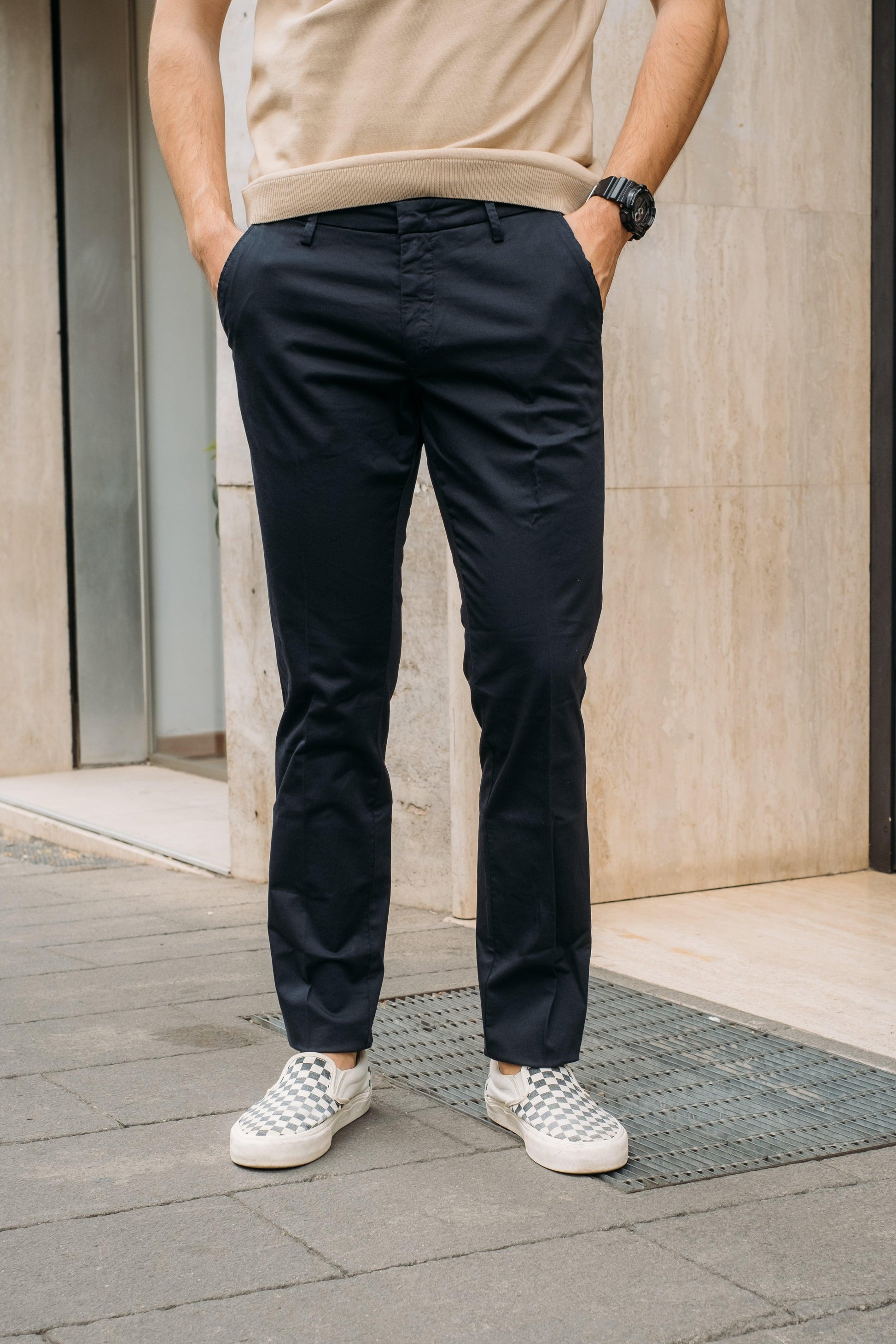 Gaffi Store 1966 Pantalone Miami in Cotone Navy Broship