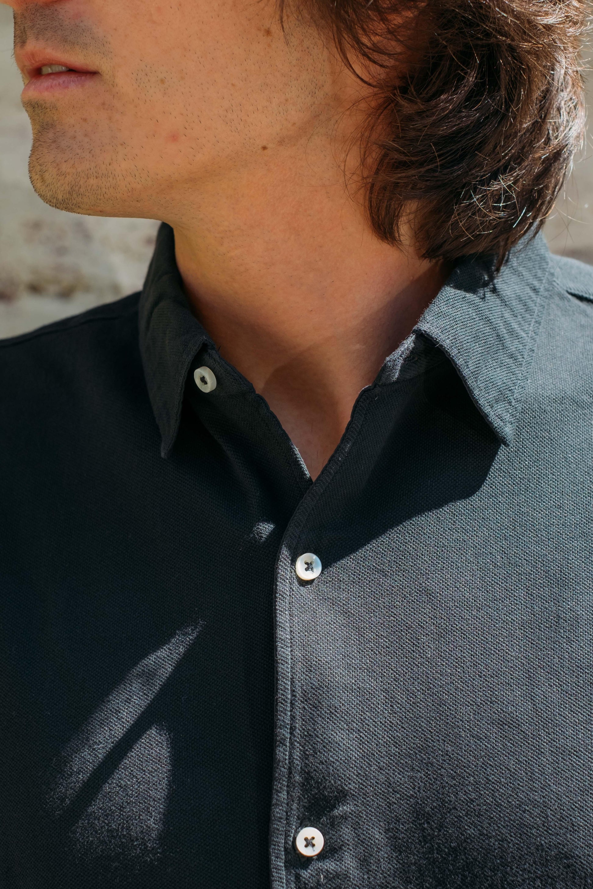 Gaffi Store 1966 Camicia in Piquet Nero Bl'ker