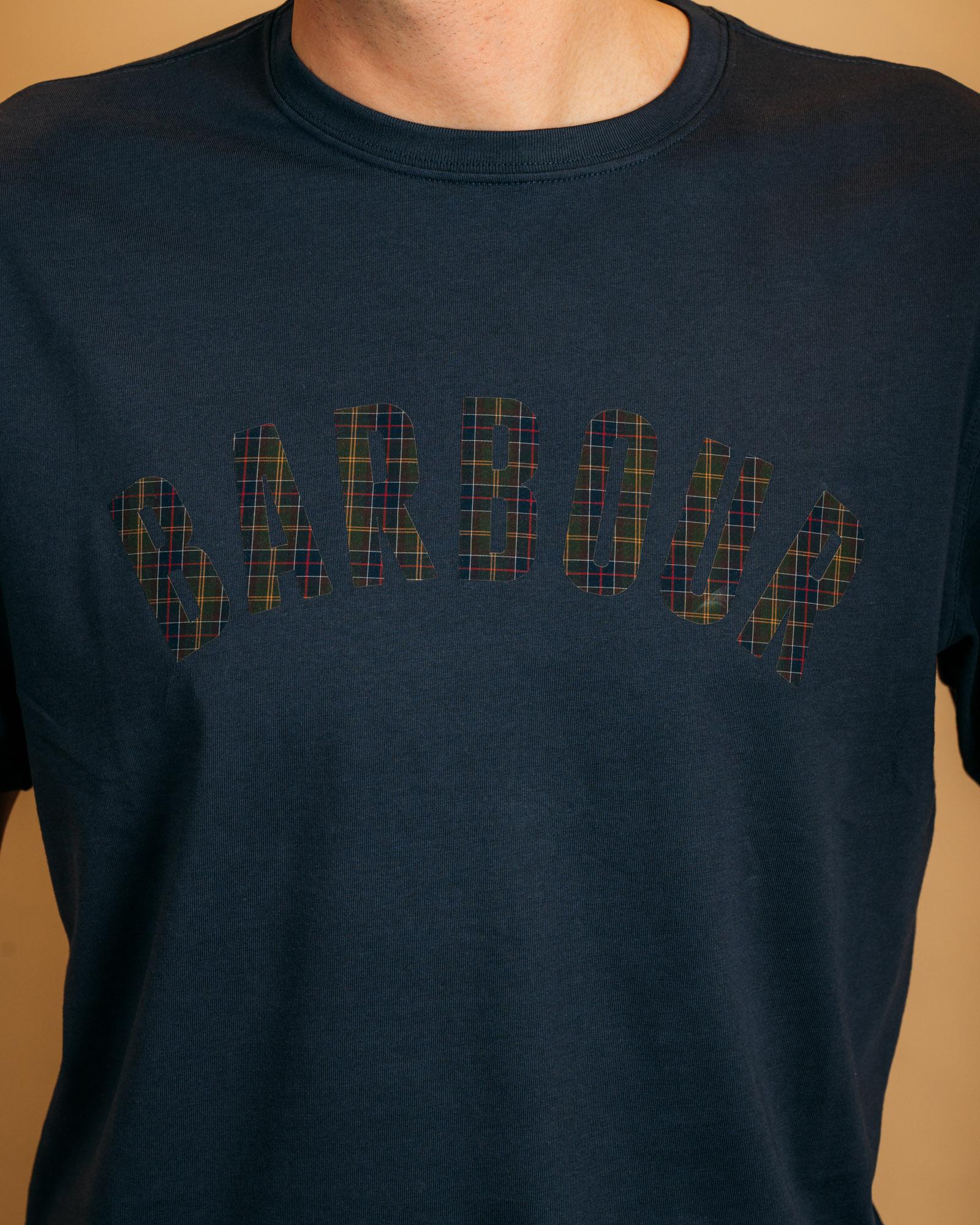 T-shirt Berwick Tartan Navy MTS1562 NY91 Barbour 